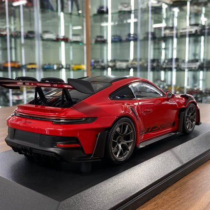 Minichamps Porsche 911 GT3 RS 2023 Weissach Paket 1:18 Diecast Red - fine detailed model replica