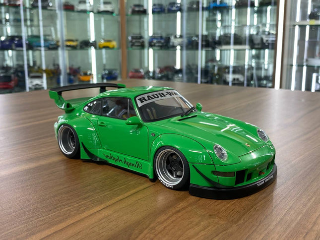 AutoArt Porsche RWB 993 Green 1:18 Diecast Model Car - detailed collector display model