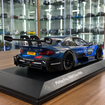 Minichamps BMW M4 DTM 2019 1:18 Diecast Model Car Blue Racing Decal - fine detailed model replica