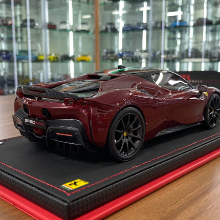 MR Collection 1:18 Ferrari SF90 Stradale Maroon Italian Flag Resin Model - fine detailed model replica