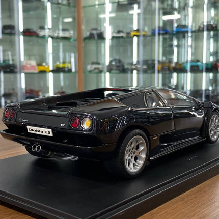AutoArt Lamborghini Diablo 6.0 Metallic Black 1:18 Diecast Model Car - premium collector scale model