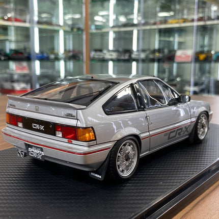 Ignition Model 1/18 Honda CRX Resin Silver Miniature Car - fine detailed model replica