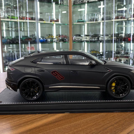 MR Collection Models Lamborghini URUS #63 1/18 Resin Matt Black - collectible scale model car