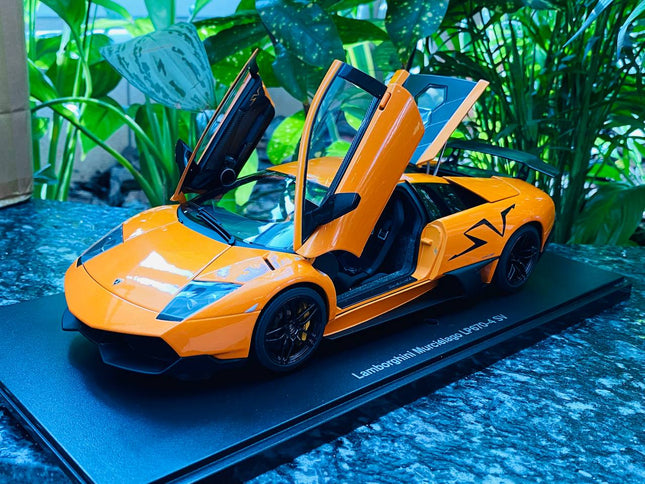 AutoArt Lamborghini Murcielago LP670-4 SV Orange 1:18 Diecast Model Car - studio product photo of the scale model