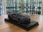 MR Collection Models Bugatti Chiron Sport with Open Wing 1/18 Grey Carbon Resin Model - detailed collector display model