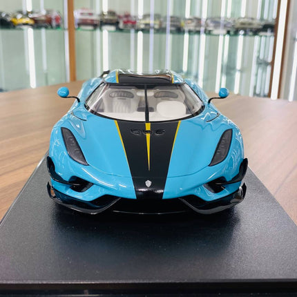 GT Spirit Koenigsegg Regera Resin Model 1:18 Baby Blue Limited Edition - detailed die-cast style model