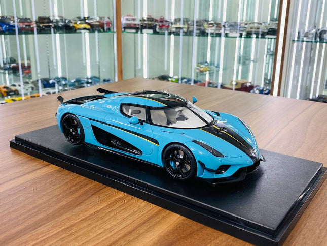 GT Spirit Koenigsegg Regera Resin Model 1:18 Baby Blue Limited Edition - detailed collector display model