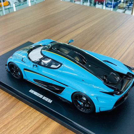 GT Spirit Koenigsegg Regera Resin Model 1:18 Baby Blue Limited Edition - fine detailed model replica