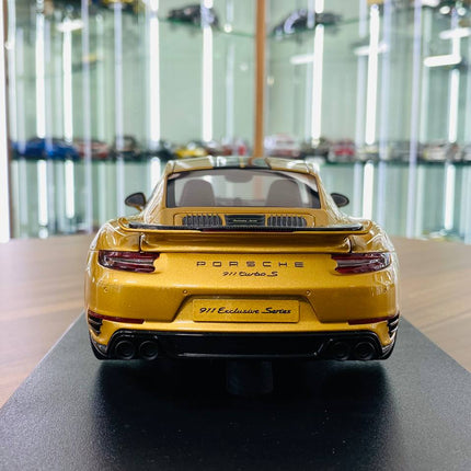 GT Spirit Porsche 911 Turbo S Resin Model 1/18 Gold Limited Edition - premium collector scale model