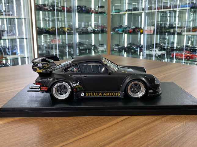GT Spirit Porsche RWB 911 (964) Stella Artois 1:18 Resin Matt Black Limited - studio product photo of the scale model
