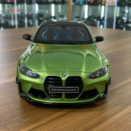 GT Spirit 1/18 Resin BMW M4 Competition G82 M Performance 2021 Java Green - studio product photo of the scale model