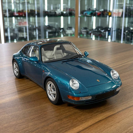 GT Spirit Porsche 911 993 Targa 1995 1:18 Resin Model Turquoise Blue - detailed collector display model