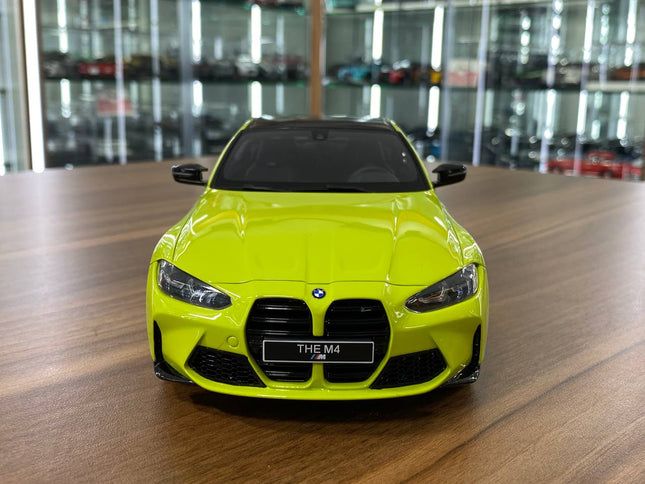 1/18 Resin GT Spirit BMW M4 Competition Coupe (G82) 2021 in Sao Paulo Yellow -  Limited 600 pcs - studio product photo of the
