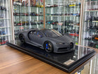 MR Collection Models Bugatti Chiron 1/8 Grey Matt Carbon Fiber Resin Model Car - detailed collector display model