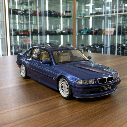 OttOMobile BMW Alpina B12 6.0 E38 1999 1:18 Resin Model Blue - detailed collector display model