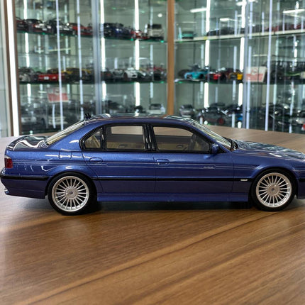 OttOMobile BMW Alpina B12 6.0 E38 1999 1:18 Resin Model Blue - collectible scale model car