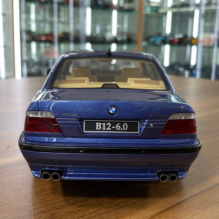 OttOMobile BMW Alpina B12 6.0 E38 1999 1:18 Resin Model Blue - premium collector scale model