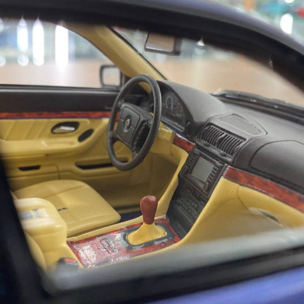 OttOMobile BMW Alpina B12 6.0 E38 1999 1:18 Resin Model Blue - showroom-quality model replica