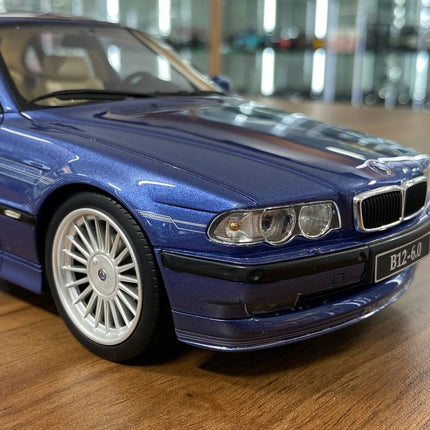 OttOMobile BMW Alpina B12 6.0 E38 1999 1:18 Resin Model Blue - scale model for display