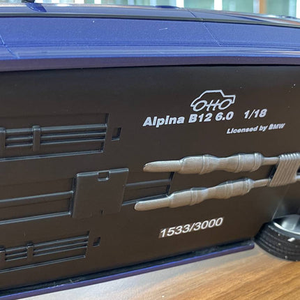 OttOMobile BMW Alpina B12 6.0 E38 1999 1:18 Resin Model Blue - hand-finished display model