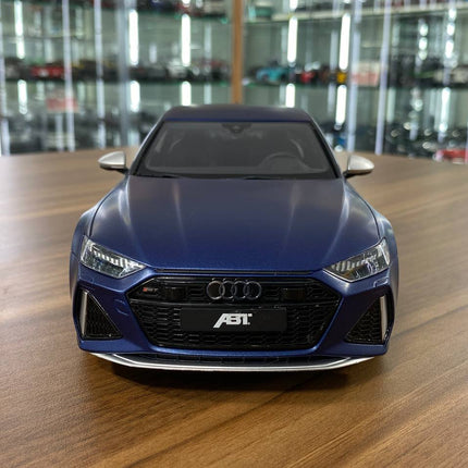Audi RS 7 ABT Sportline 2020 1:18 Matt Blue Resin Model Car | GT Spirit - studio product photo of the scale model