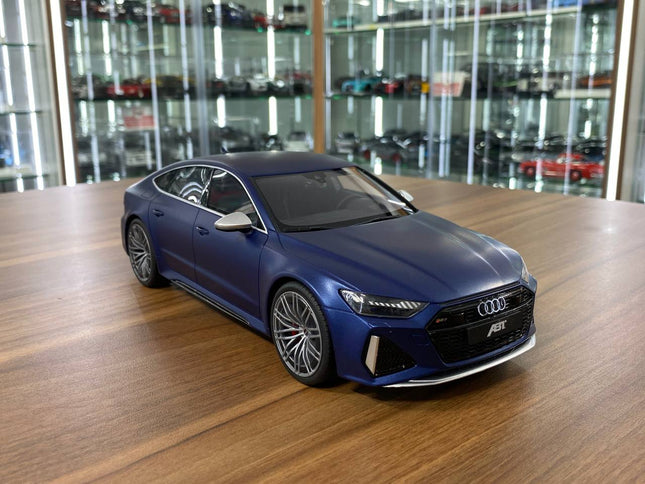 Audi RS 7 ABT Sportline 2020 1:18 Matt Blue Resin Model Car | GT Spirit - detailed collector display model