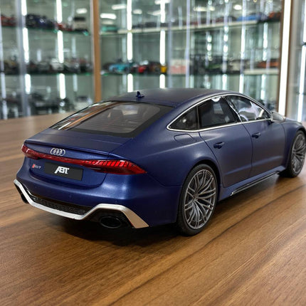 Audi RS 7 ABT Sportline 2020 1:18 Matt Blue Resin Model Car | GT Spirit - fine detailed model replica