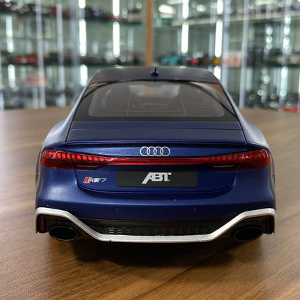 Audi RS 7 ABT Sportline 2020 1:18 Matt Blue Resin Model Car | GT Spirit - premium collector scale model