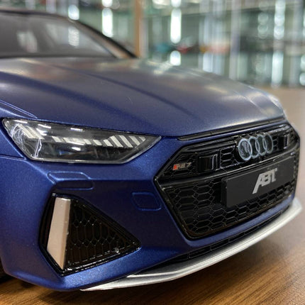 Audi RS 7 ABT Sportline 2020 1:18 Matt Blue Resin Model Car | GT Spirit - scale model for display