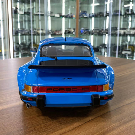 Minichamps 1/12 Porsche 911 Turbo 1977 Mexico Blue Diecast Model - premium collector scale model