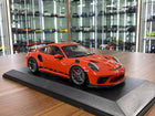 Minichamps Porsche 911 GT3 RS 2019 1:18 Orange Silver Diecast Model - detailed collector display model