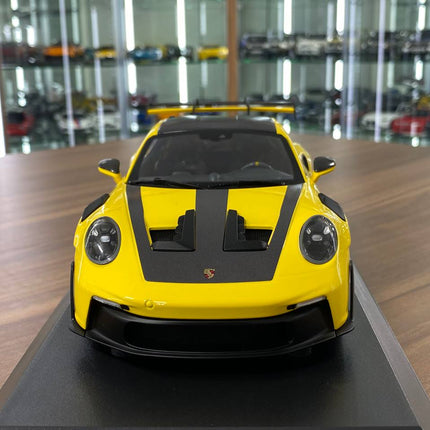 Minichamps Porsche 911 GT3 RS 2023 Weissach Paket 1:18 Diecast Model Yellow - collectible scale model car