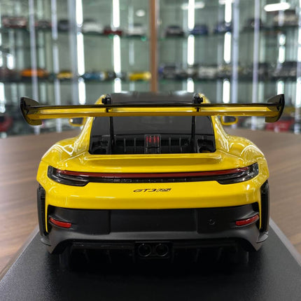 Minichamps Porsche 911 GT3 RS 2023 Weissach Paket 1:18 Diecast Model Yellow - collector edition scale model
