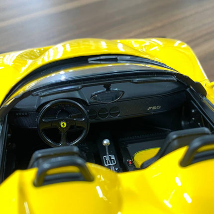 KK Scale Ferrari F50 1:18 Yellow Diecast Model Car - showroom-quality model replica