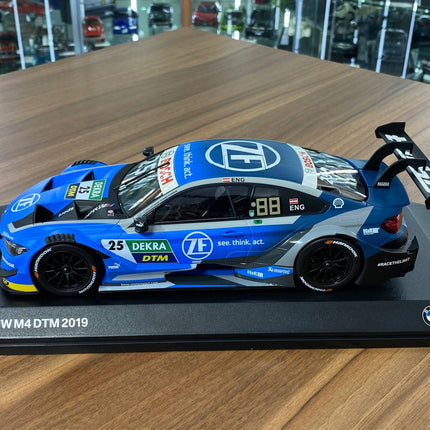 Minichamps BMW M4 DTM 2019 1:18 Diecast Model Car Blue Racing Decal - premium collector scale model