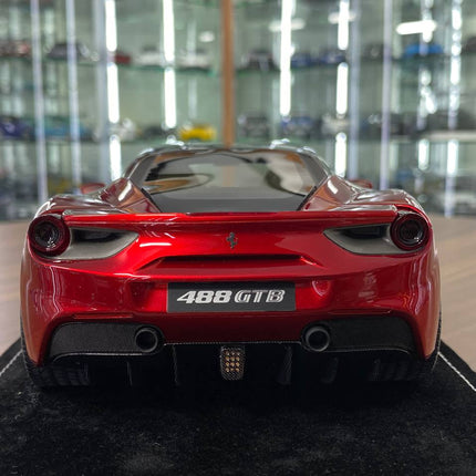 MR Collection Models Ferrari 488 GTB 1:18 Resin Model Red Black Roof - premium collector scale model