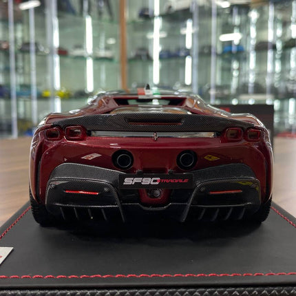 MR Collection 1:18 Ferrari SF90 Stradale Maroon Italian Flag Resin Model - premium collector scale model