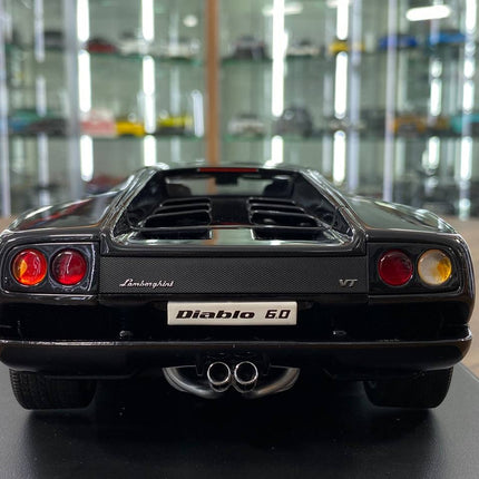 AutoArt Lamborghini Diablo 6.0 Metallic Black 1:18 Diecast Model Car - scale model for display