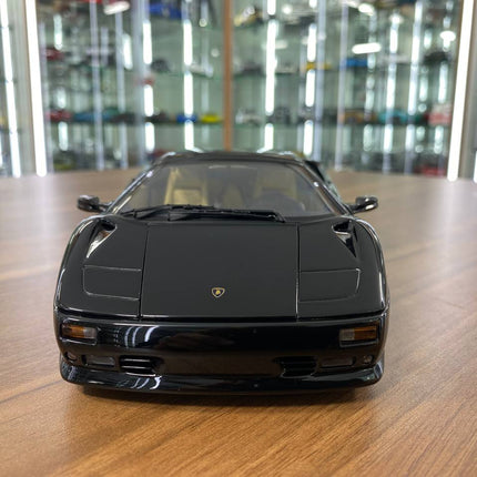 AutoArt Lamborghini Diablo Roadster Gloss Black 1:18 Diecast Model Car - studio product photo of the scale model