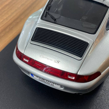 1:18 Porsche 911 (993) Carrera 4S 1995 Silver Diecast Model Car - showroom-quality model replica
