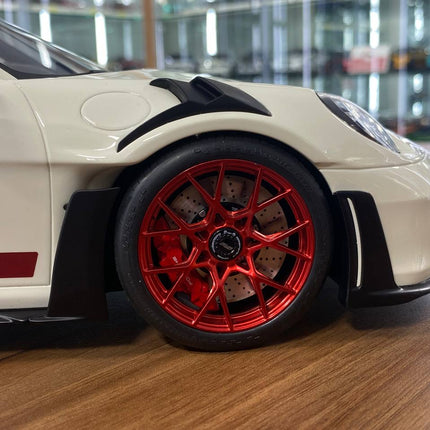 GT Spirit Porsche 911 (992) GT3 RS 1:12 Resin Model Car Off White Red Rim Limited Edition - showroom-quality model replica