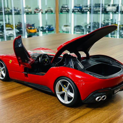 Bburago Ferrari Monza SP1 2018 1:18 Scale Diecast Model Car Red - premium collector scale model