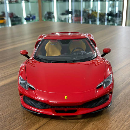 Bburago Ferrari 296 GTB 1/18 Red Diecast Model Car - studio product photo of the scale model