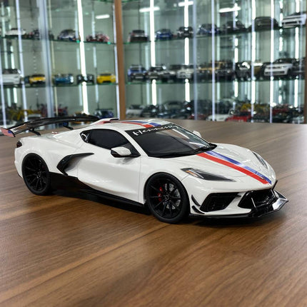 GT Spirit Chevrolet Corvette C8 Henn-Vette 1:18 White Resin Model - detailed collector display model