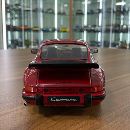 Solido Porsche 911 (930) Carrera 3.2 1984 1:18 Maroon Diecast Model Car - scale model for display