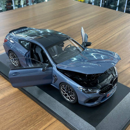 Minichamps BMW M8 Competition Coupe 2020 1:18 Metallic Blue Diecast Model - showroom-quality model replica