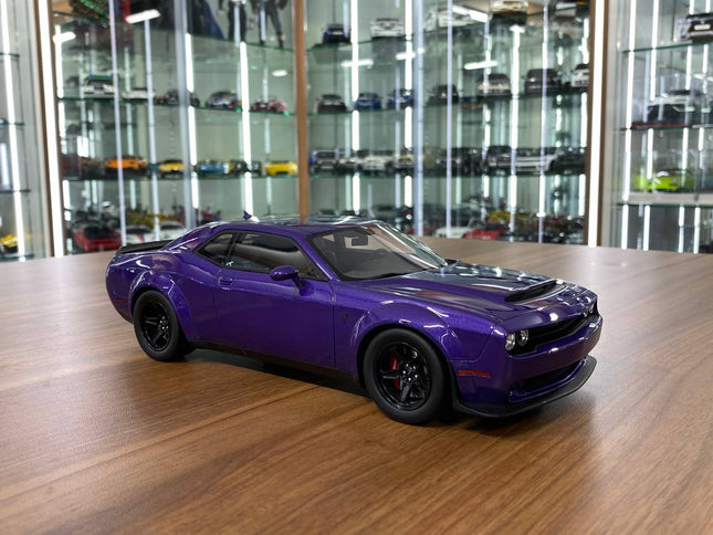 GT Spirit 1:18 Dodge Challenger SRT Demon 2018 Purple Resin Model - detailed collector display model