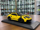Minichamps Porsche 911 GT3 RS 2023 Weissach Paket 1:18 Diecast Model Yellow - detailed collector display model