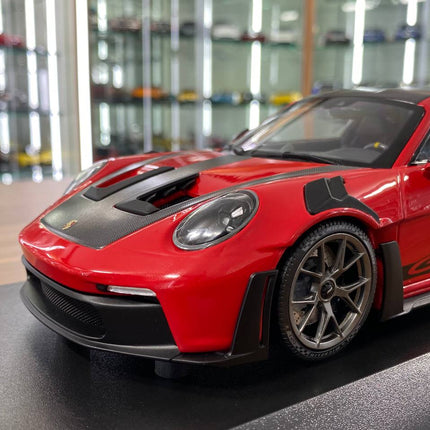 Minichamps Porsche 911 GT3 RS 2023 Weissach Paket 1:18 Diecast Red - scale model for display