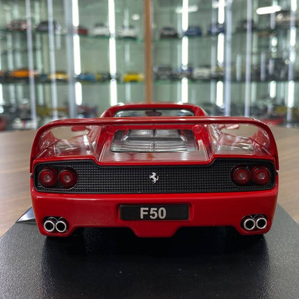 KK Scale Ferrari F50 Hardtop 1:18 Diecast Model Car Red Silver Wheels - scale model for display